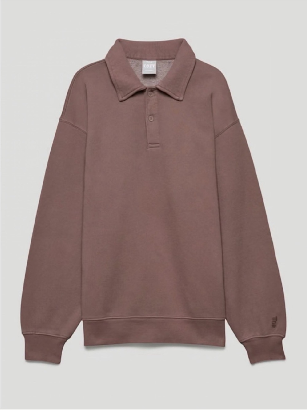 Aritzia TNA COZY SWEATFLEECE BOYFRIEND POLO SWEATSHIRT size Small